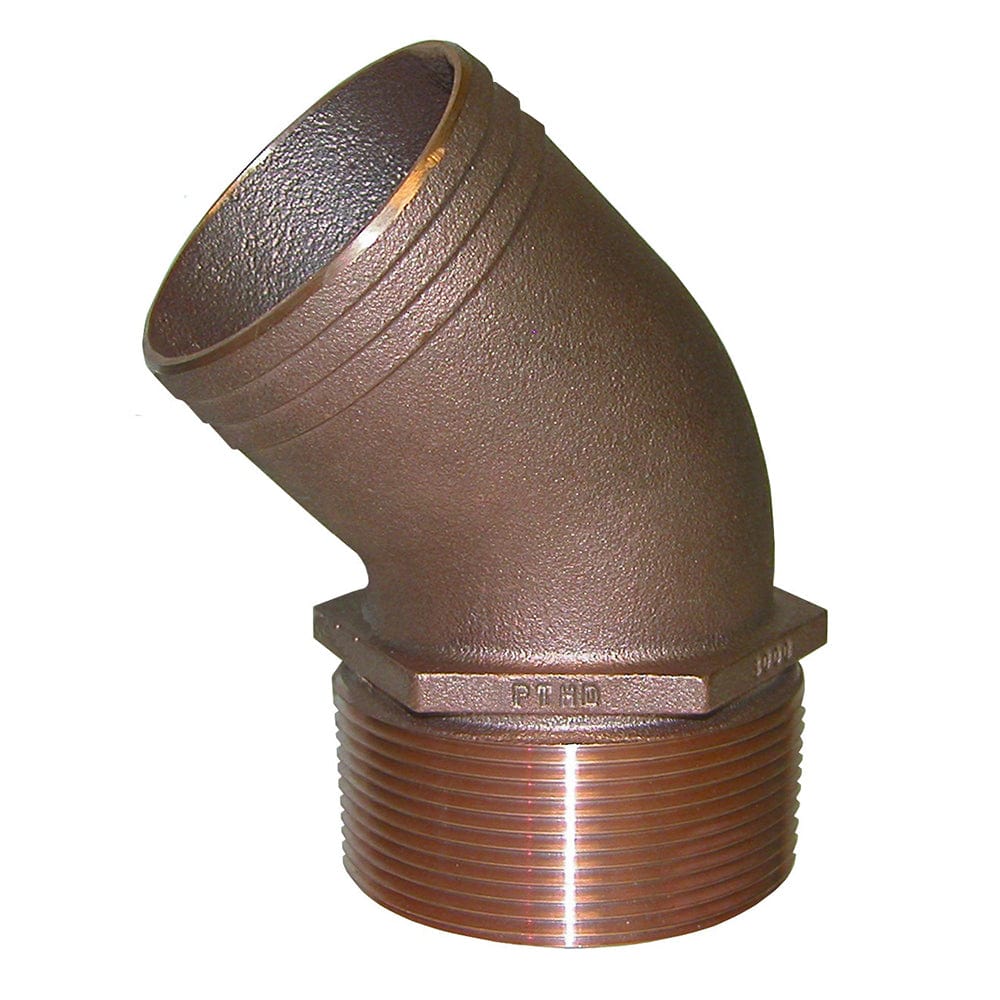 GROCO 2-1/2" NPT Bronze 45 Degree Pipe to 2-1/2" Hose [PTHD-2500] - The Happy Skipper