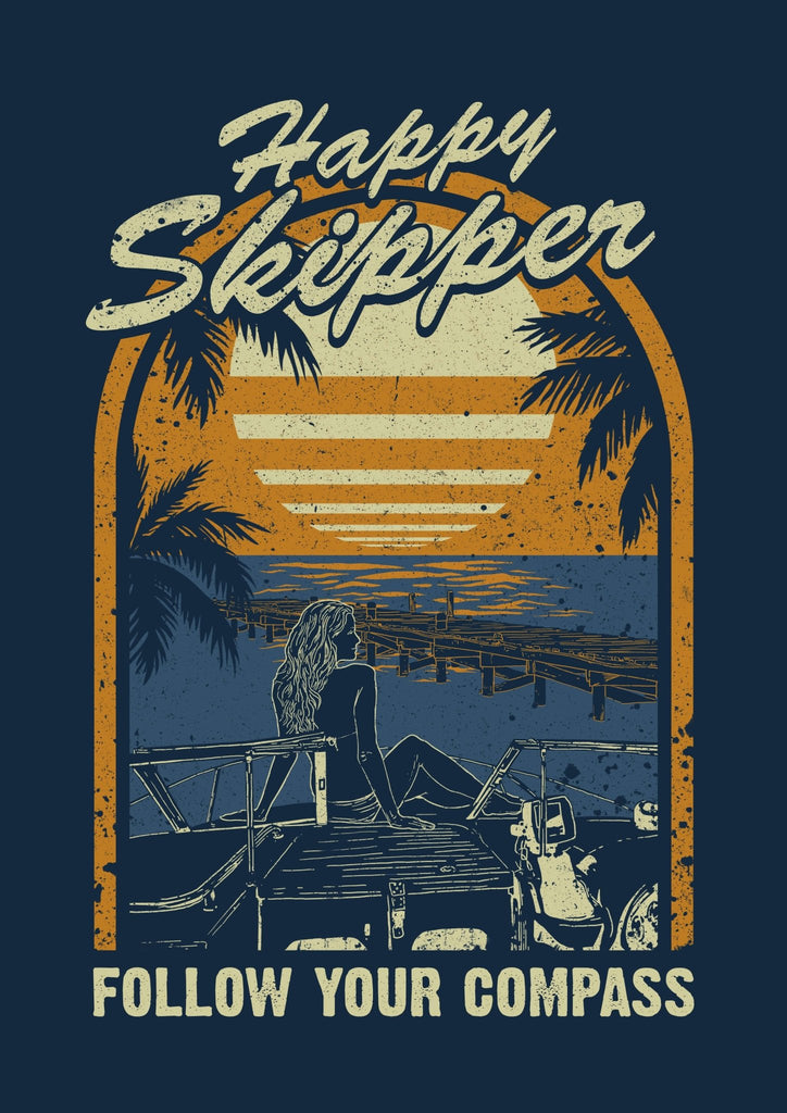 Happy Skipper™ Dockview Design Short-Sleeve Unisex T-Shirt - The Happy Skipper