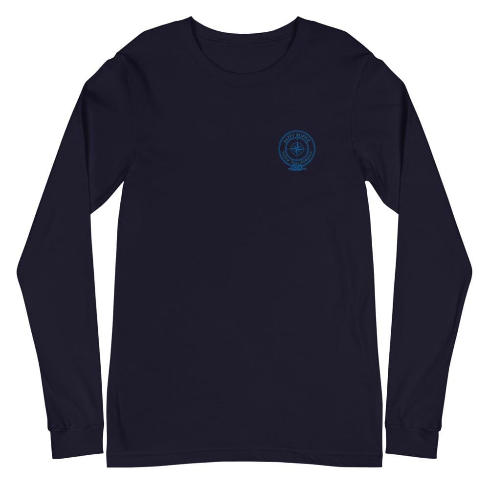 Happy Skipper™ Dockview with HS Logo on Front Unisex Long Sleeve Tee - The Happy Skipper