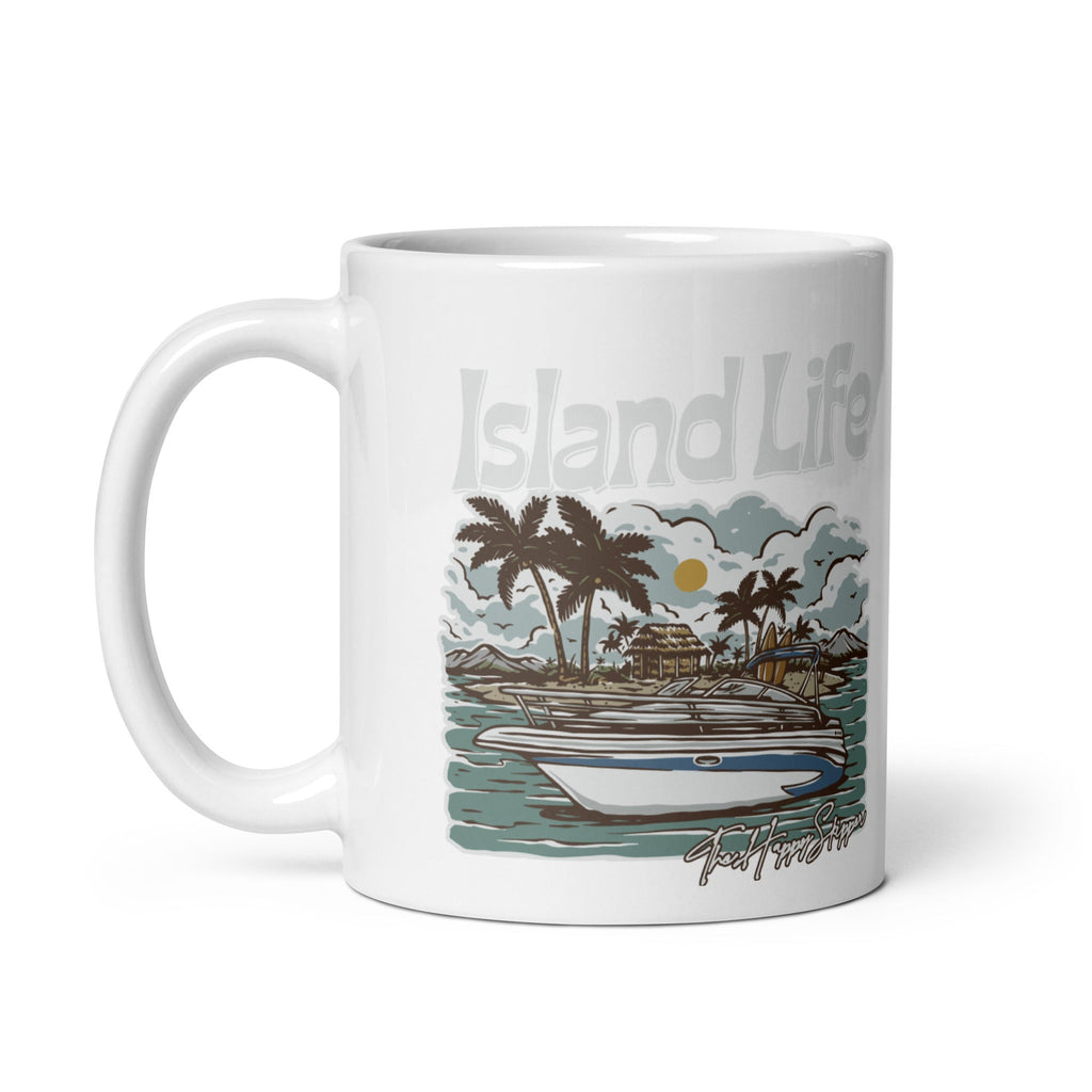 Happy Skipper "Island Life" - White glossy mug - The Happy Skipper