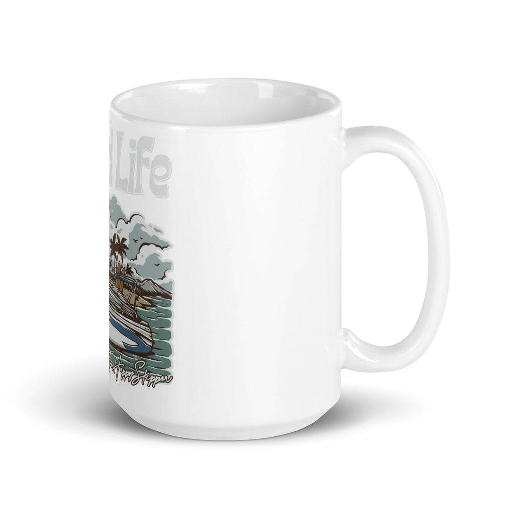 Happy Skipper "Island Life" - White glossy mug - The Happy Skipper