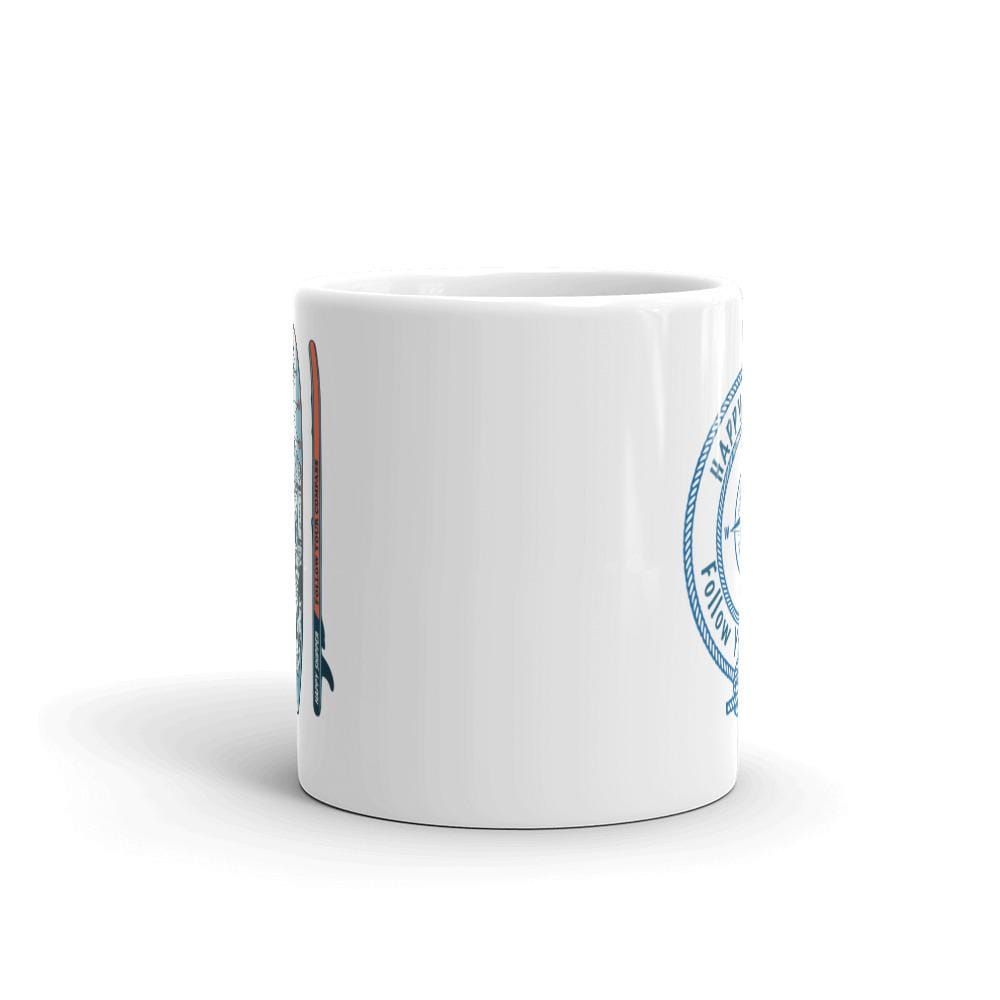 Happy Skipper Logo and Classic Paddleboard Design - White glossy mug - The Happy Skipper