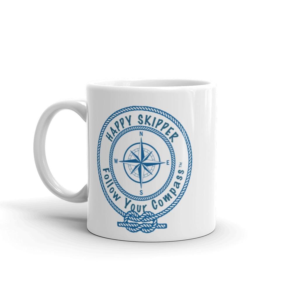 Happy Skipper™ Logo White Glossy Mug - The Happy Skipper