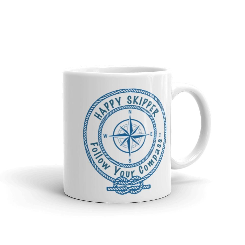 Happy Skipper™ Logo White Glossy Mug - The Happy Skipper