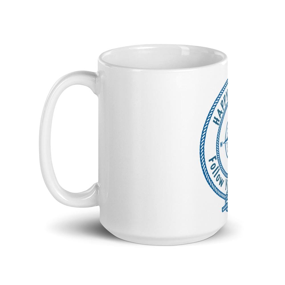 Happy Skipper™ Logo White Glossy Mug - The Happy Skipper