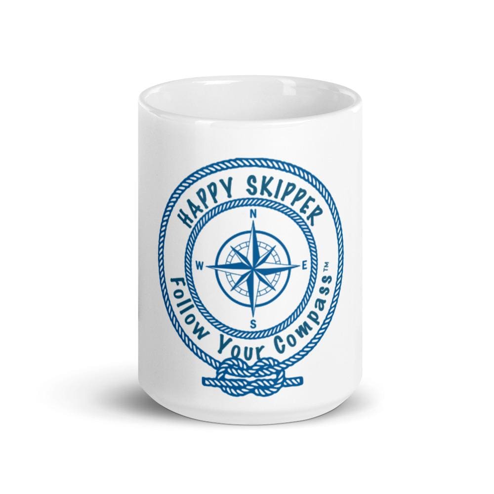Happy Skipper™ Logo White Glossy Mug - The Happy Skipper