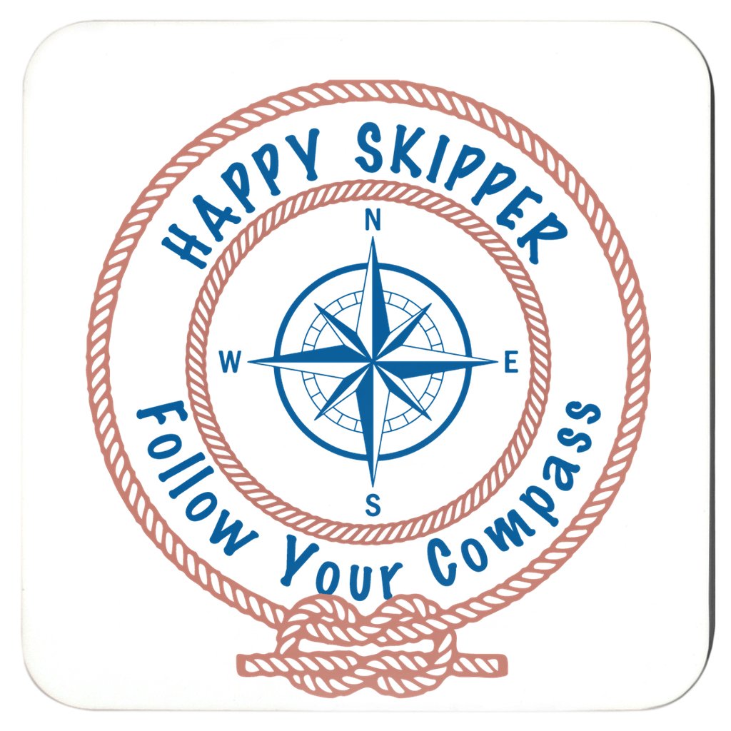 Happy Skipper™ Red Logo Coasters - The Happy Skipper