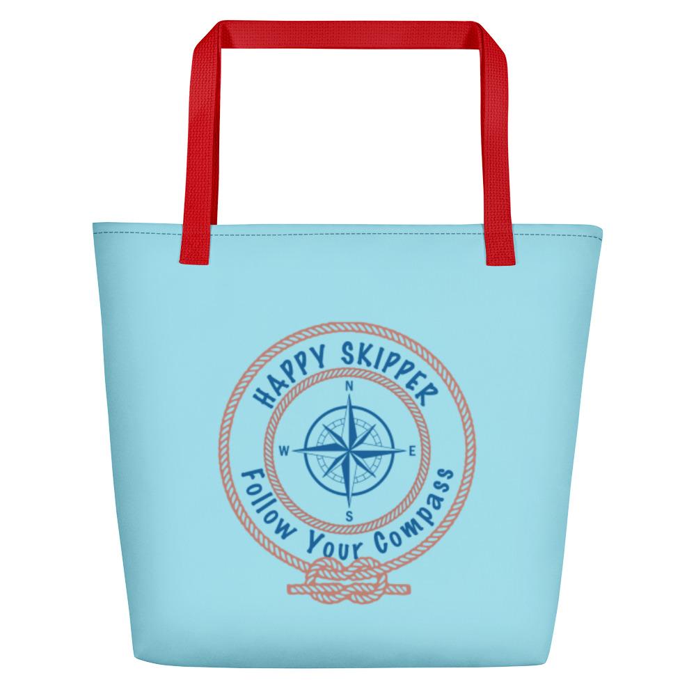 Happy Skipper™ Red Rope Logo Beach Bag - The Happy Skipper