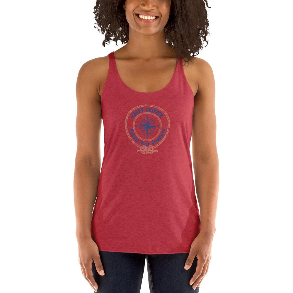 Happy Skipper™ Red Rope Logo Design Women's Racerback Tank - The Happy Skipper