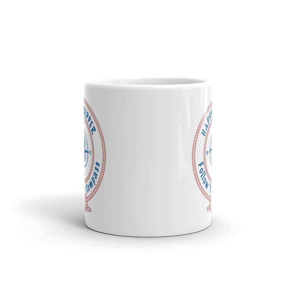 Happy Skipper™ Red Rope Logo White glossy mug - The Happy Skipper