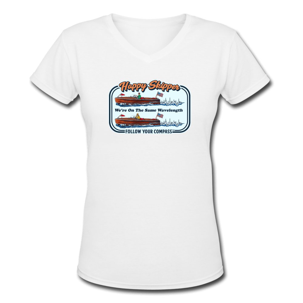 Happy Skipper™ Wavelength Women's V-Neck T-Shirt - The Happy Skipper