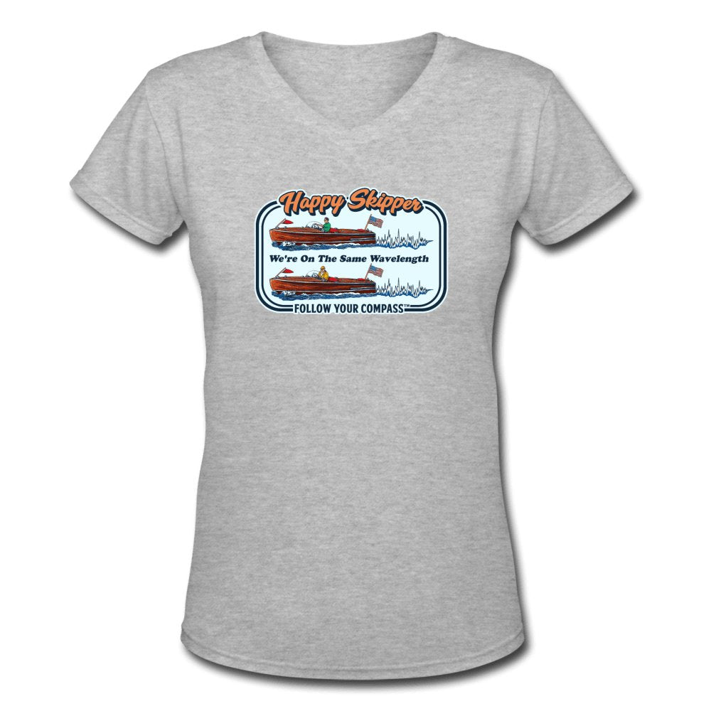 Happy Skipper™ Wavelength Women's V-Neck T-Shirt - The Happy Skipper