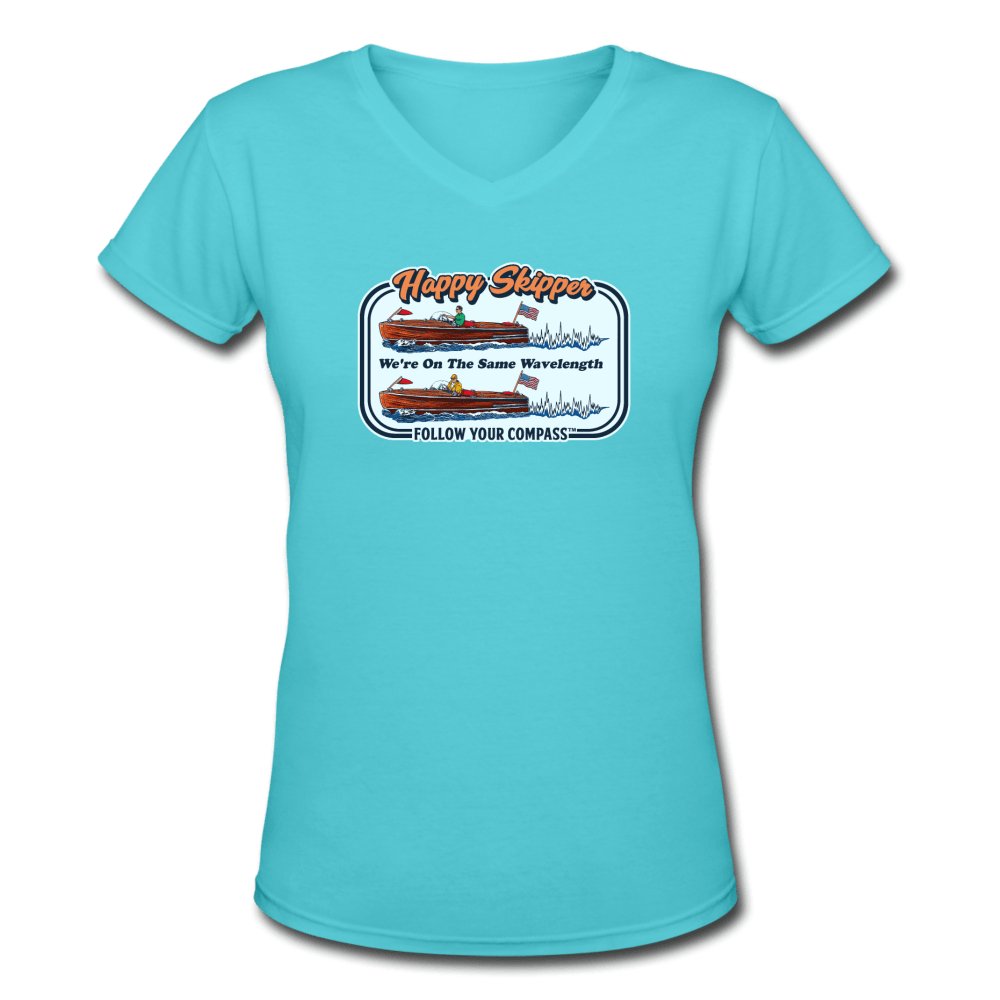 Happy Skipper™ Wavelength Women's V-Neck T-Shirt - The Happy Skipper