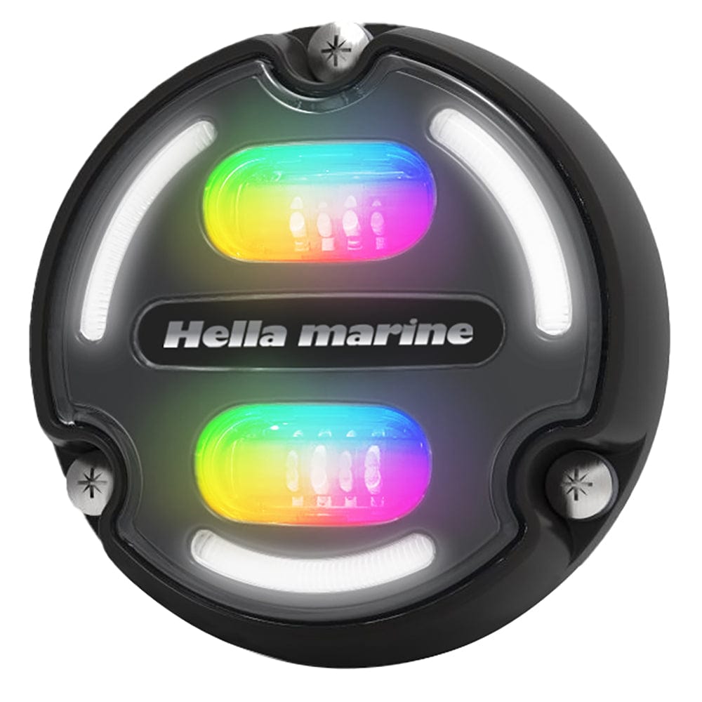 Hella Marine A2 RGB Underwater Light - 3000 Lumens - Black Housing - Charcoal Lens w/Edge Light [016148-001] - The Happy Skipper