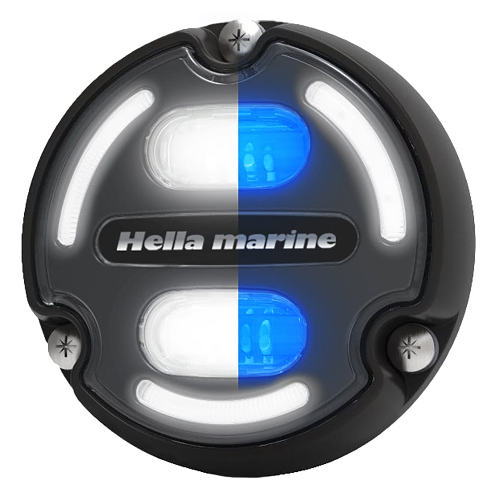 Hella Marine Apelo A2 Blue White Underwater Light - 3000 Lumens - Black Housing - Charcoal Lens w/Edge Light [016147-001] - The Happy Skipper