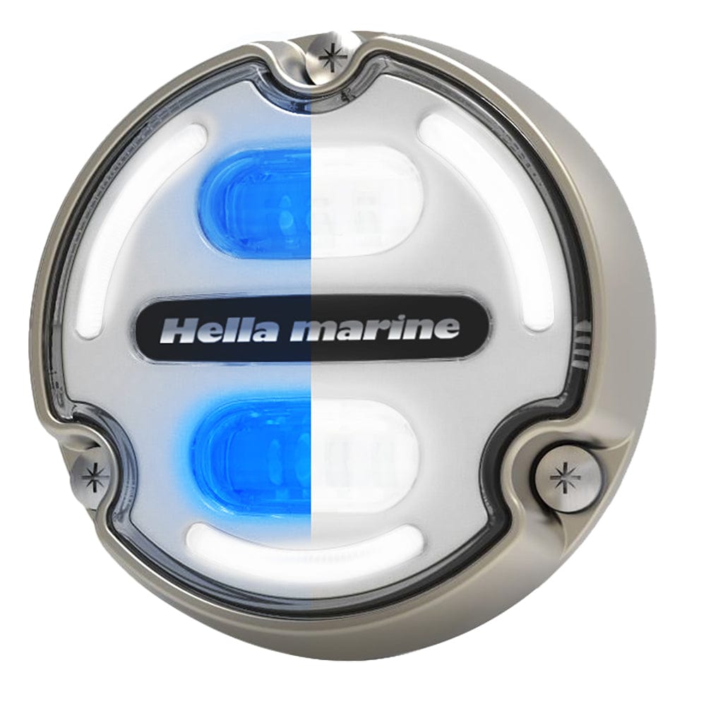 Hella Marine Apelo A2 Blue White Underwater Light - 3000 Lumens - Bronze Housing - White Lens w/Edge Light [016147-101] - The Happy Skipper