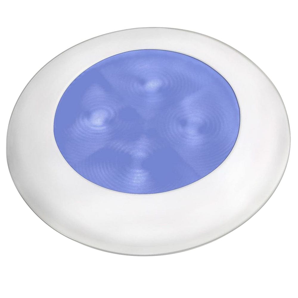 Hella Marine Blue LED Round Courtesy Lamp - White Bezel - 24V [980503241] - The Happy Skipper