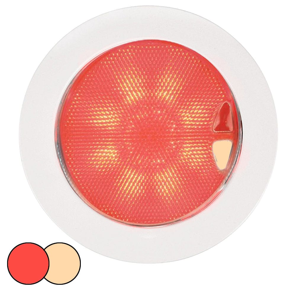 Hella Marine EuroLED 150 Recessed Surface Mount Touch Lamp - Red/Warm White LED - White Plastic Rim [980630102] - The Happy Skipper