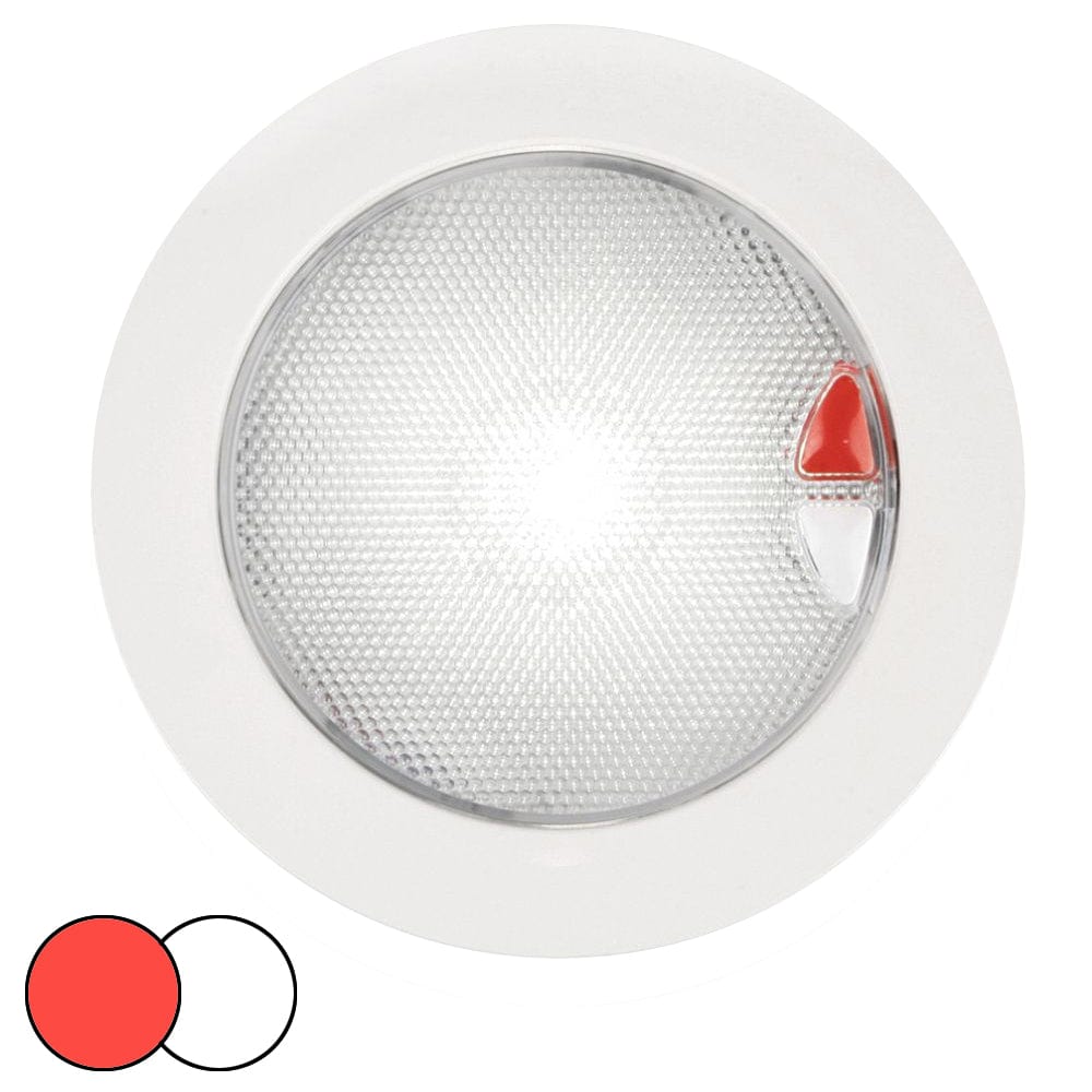 Hella Marine EuroLED 150 Recessed Surface Mount Touch Lamp - Red/White LED - White Plastic Rim [980630002] - The Happy Skipper