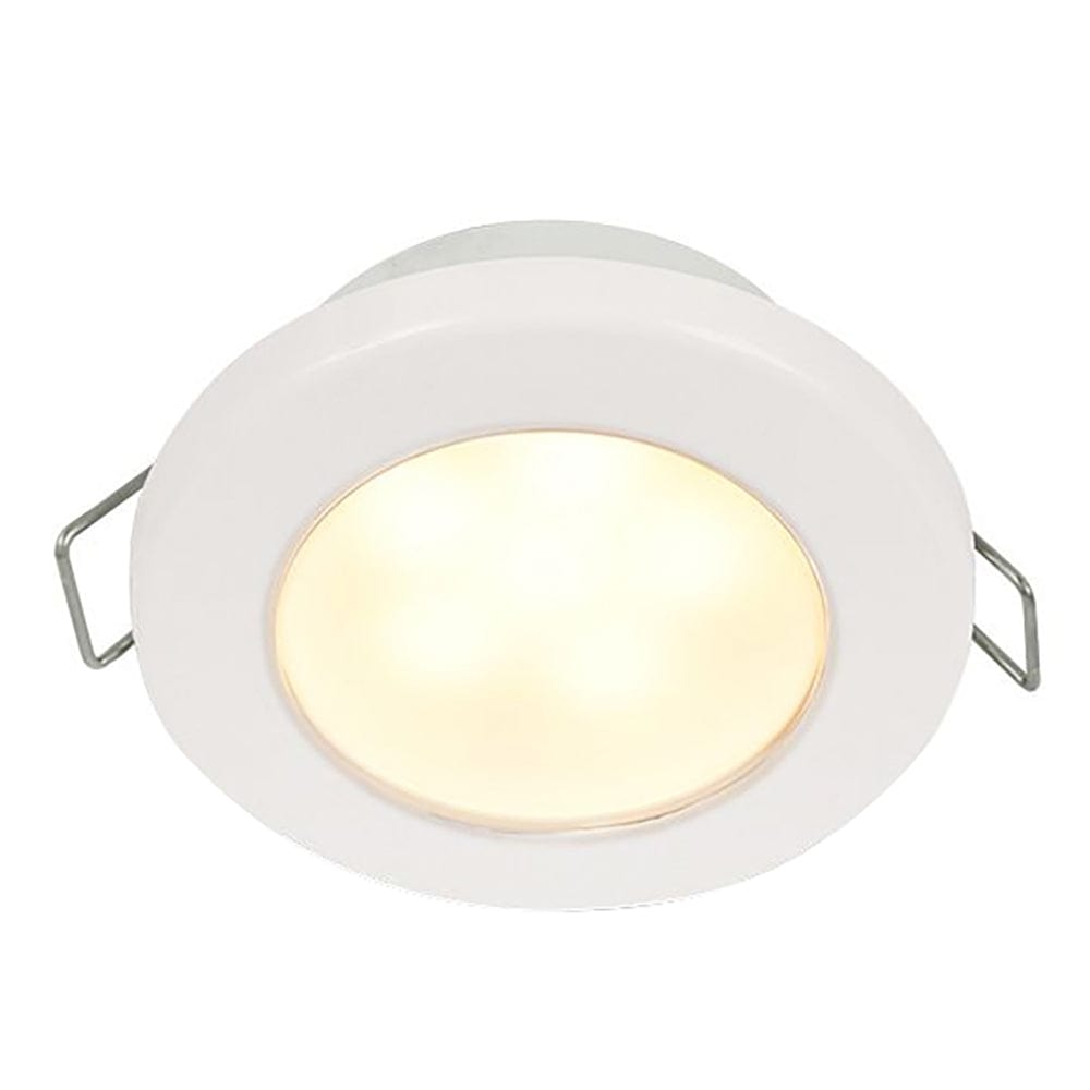 Hella Marine EuroLED 75 3" Round Spring Mount Down Light - Warm White LED - White Plastic Rim - 12V [958109511] - The Happy Skipper