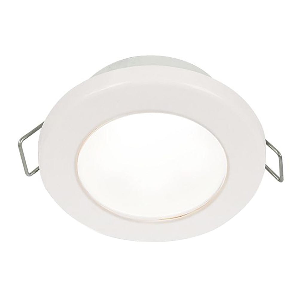 Hella Marine EuroLED 75 3" Round Spring Mount Down Light - White LED - White Plastic Rim - 12V [958110511] - The Happy Skipper