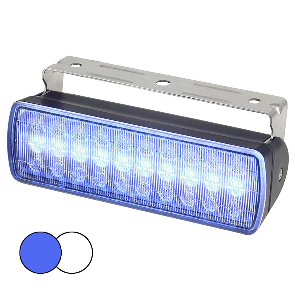 Hella Marine Sea Hawk XL Dual Color LED Floodlights - Blue/White LED - Black Housing [980950061] - The Happy Skipper