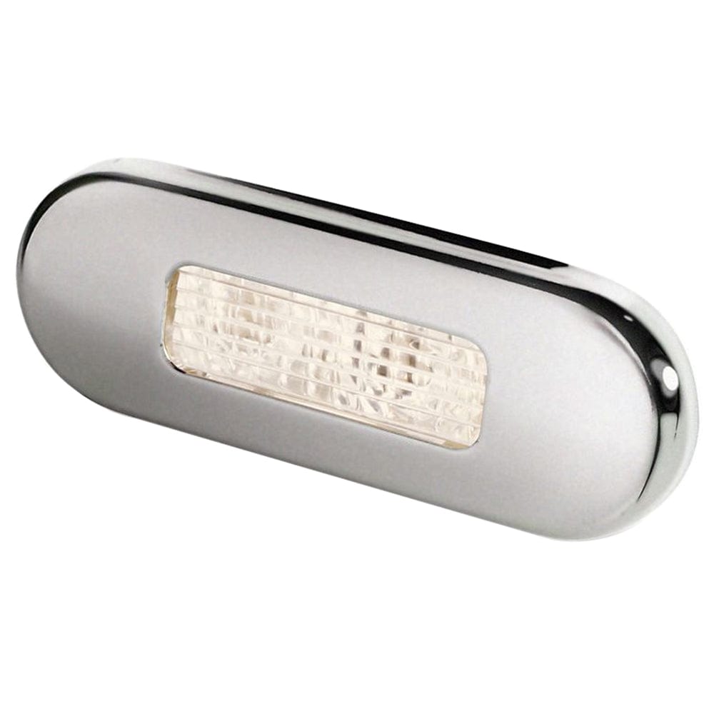 Hella Marine Surface Mount Oblong LED Courtesy Lamp - Warm White LED - Stainless Steel Bezel [980869401] - The Happy Skipper