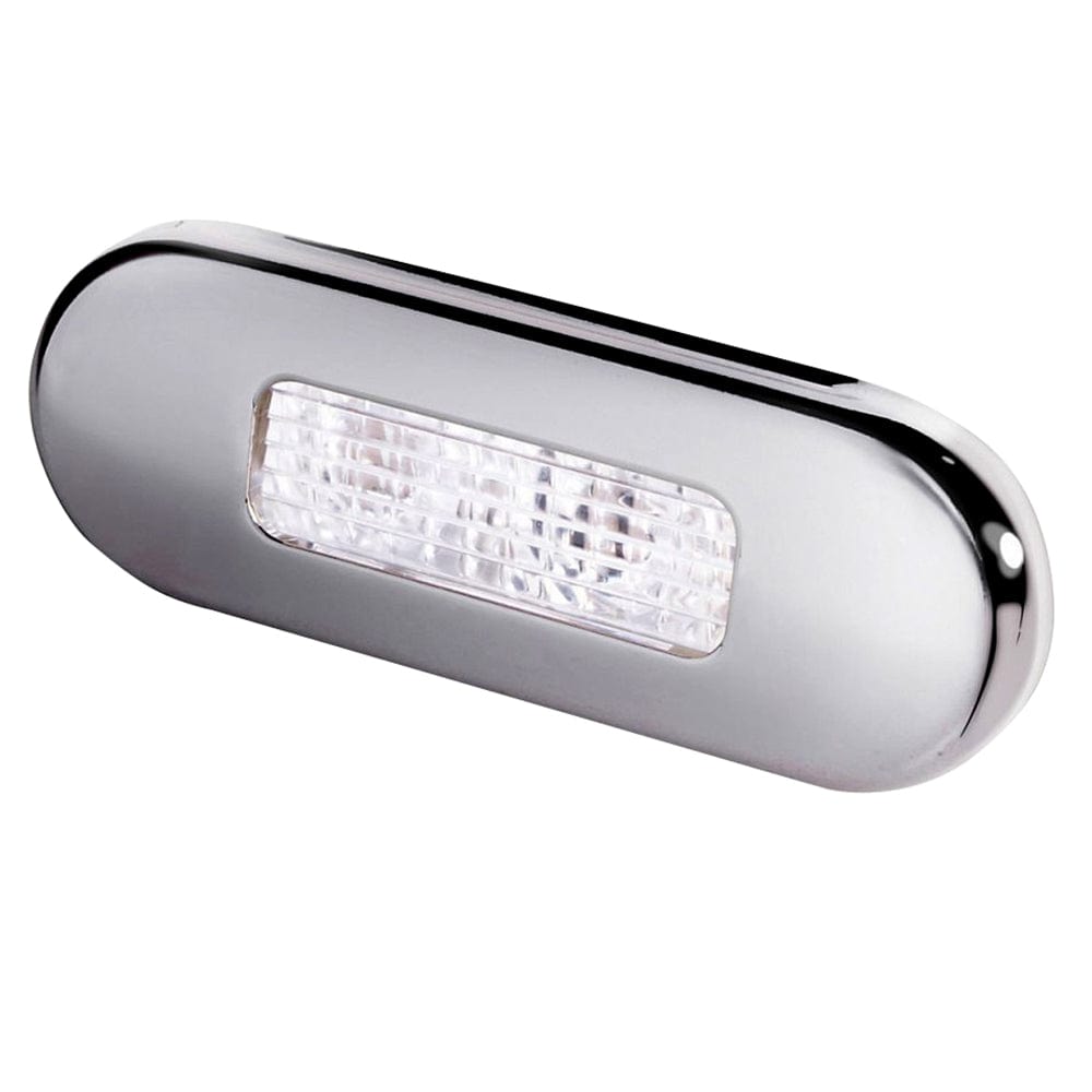 Hella Marine Surface Mount Oblong LED Courtesy Lamp - White LED - Stainless Steel Bezel [980869301] - The Happy Skipper