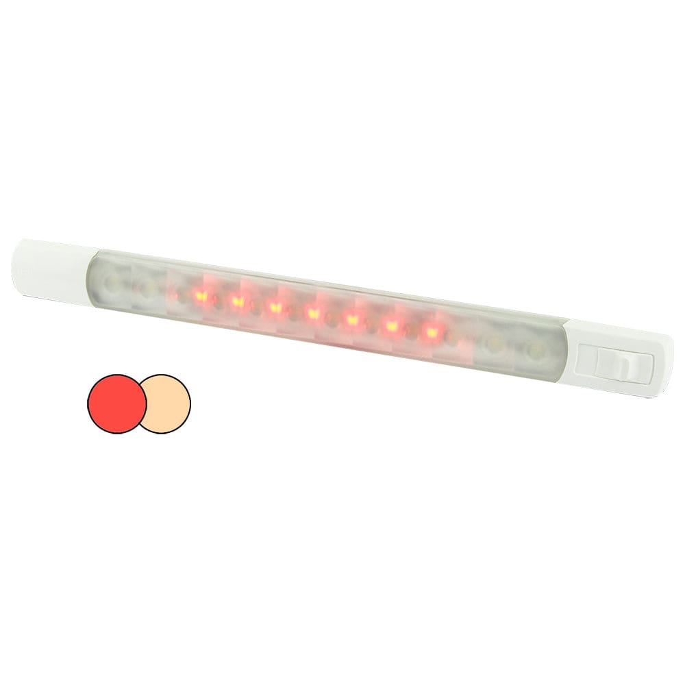 Hella Marine Surface Strip Light w/Switch - Warm White/Red LEDs - 12V [958121101] - The Happy Skipper