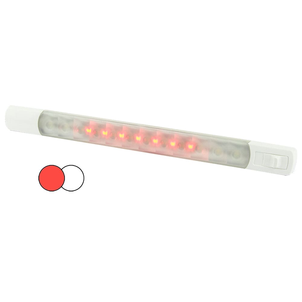 Hella Marine Surface Strip Light w/Switch - White/Red LEDs - 12V [958121001] - The Happy Skipper