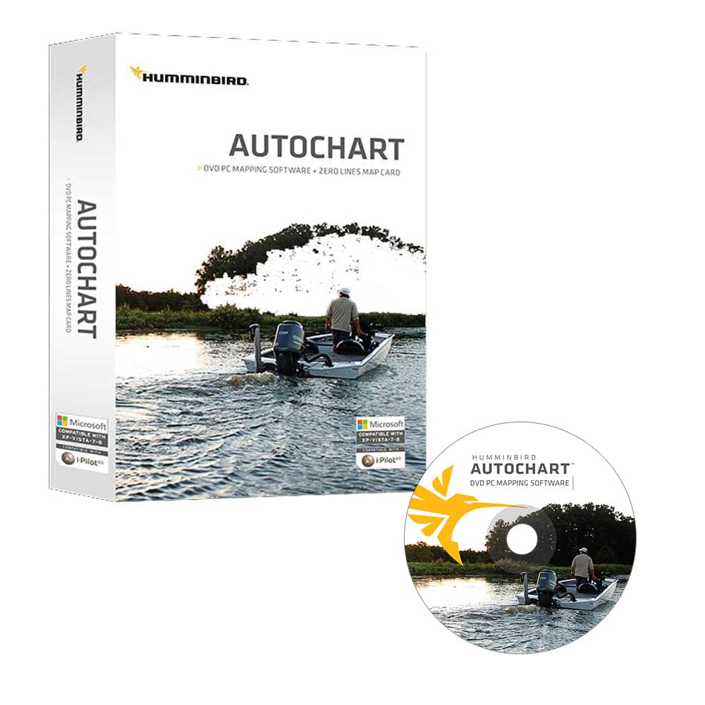 Humminbird Autochart DVD PC Mapping Software w/Zero Lines Map Card [600031-1] - The Happy Skipper