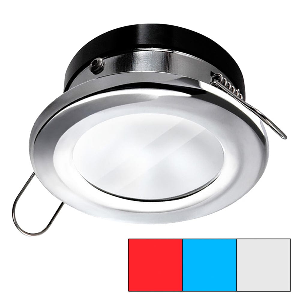 i2Systems Apeiron A1120 Spring Mount Light - Round - Red, Cool White Blue - Polished Chrome [A1120Z-11HAE] - The Happy Skipper