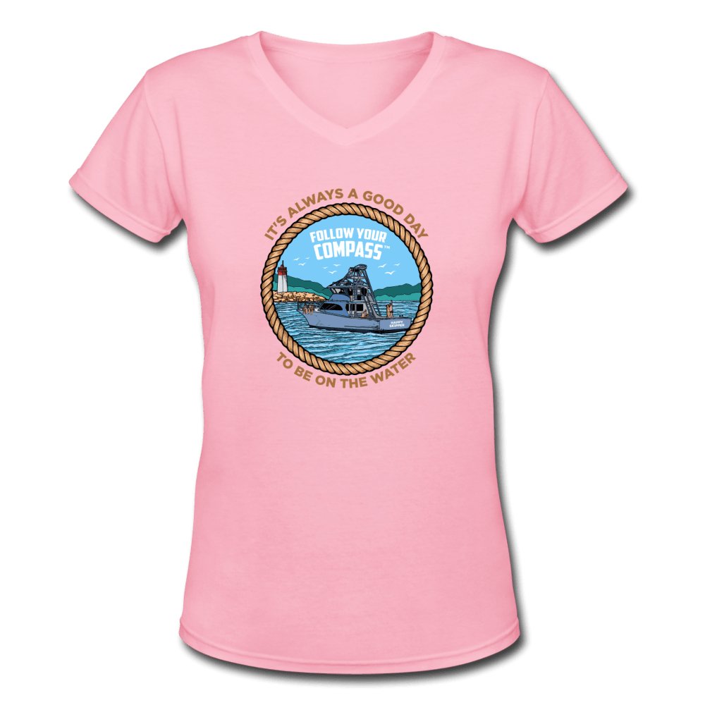 It's Always a Good Day on the Water™ Women's V-Neck T-Shirt - The Happy Skipper