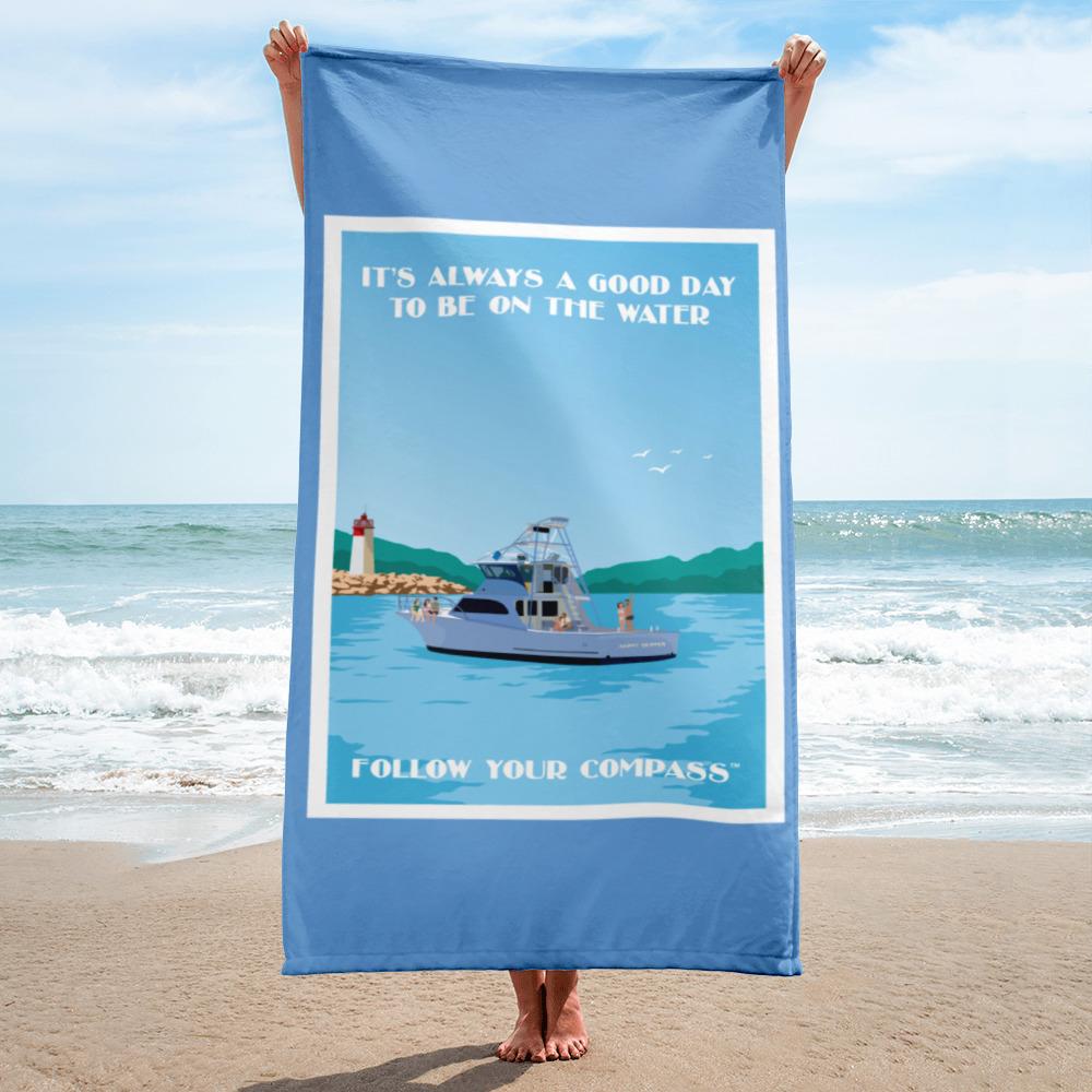 It's Always a Good Day to be on The Water™ Beach Towel - The Happy Skipper