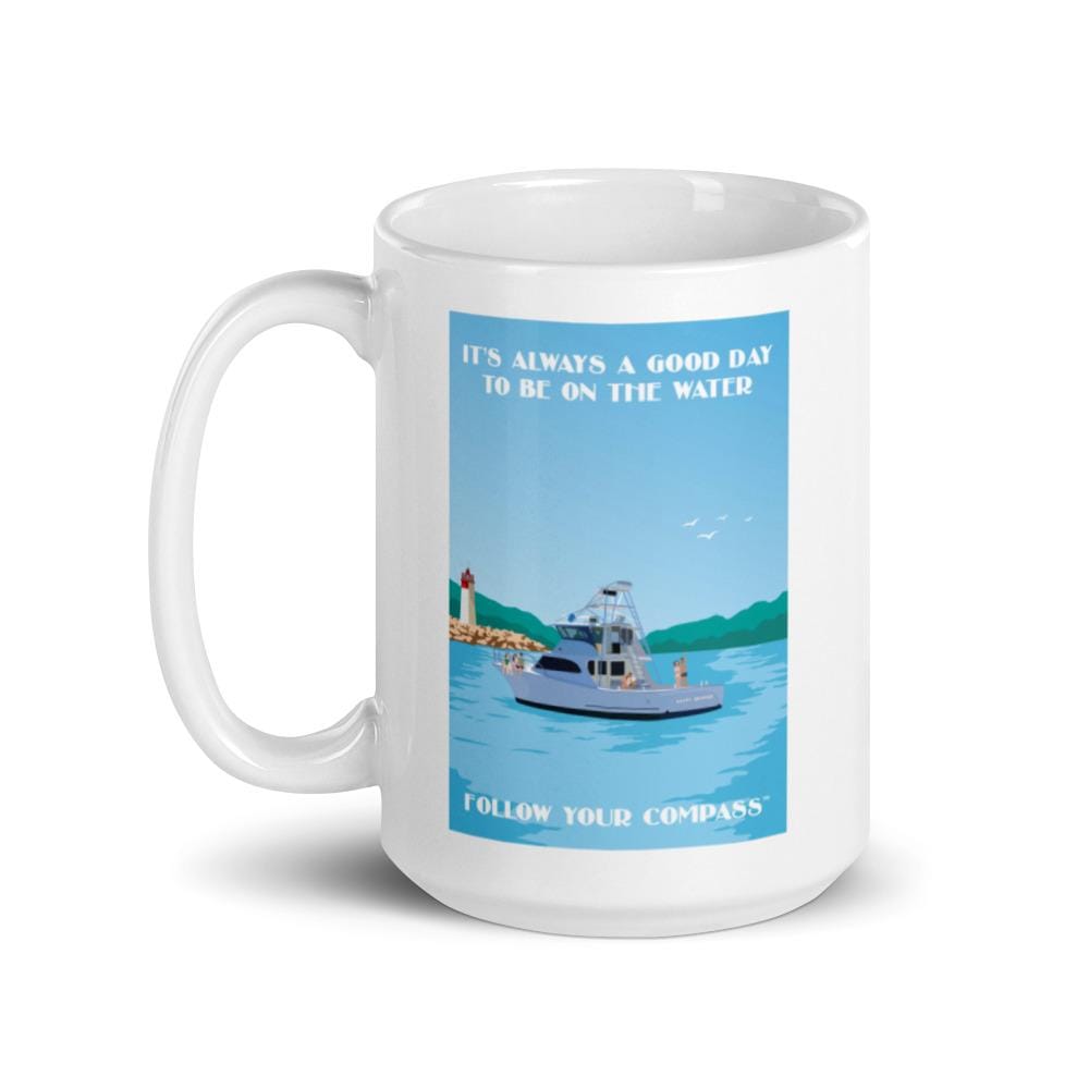 It's Always a Good Day to be on the Water™ White Glossy Mug - The Happy Skipper