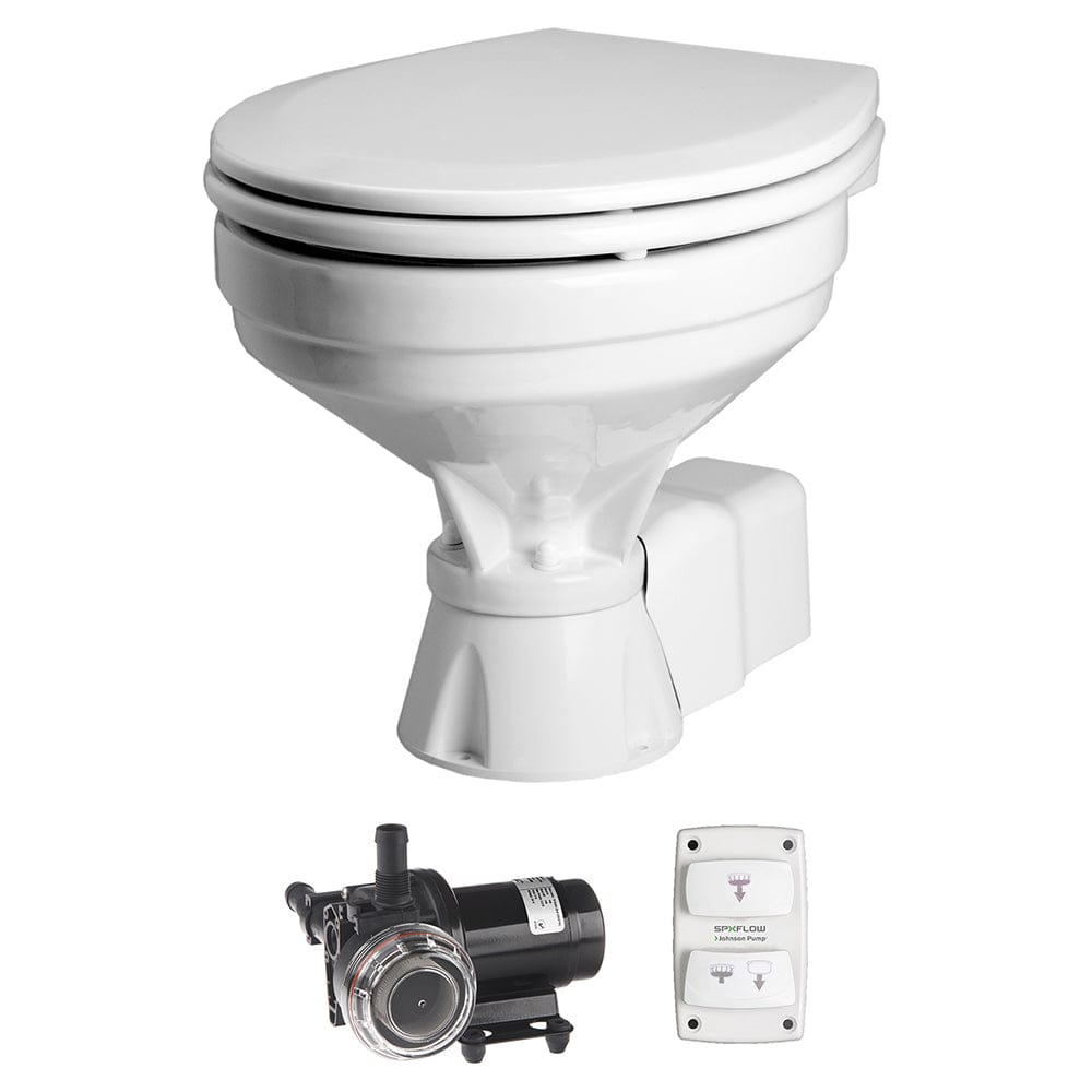 Johnson Pump Aqua T Toilet Silent Electric Comfort - 12V w/Pump [80-47232-01] - The Happy Skipper