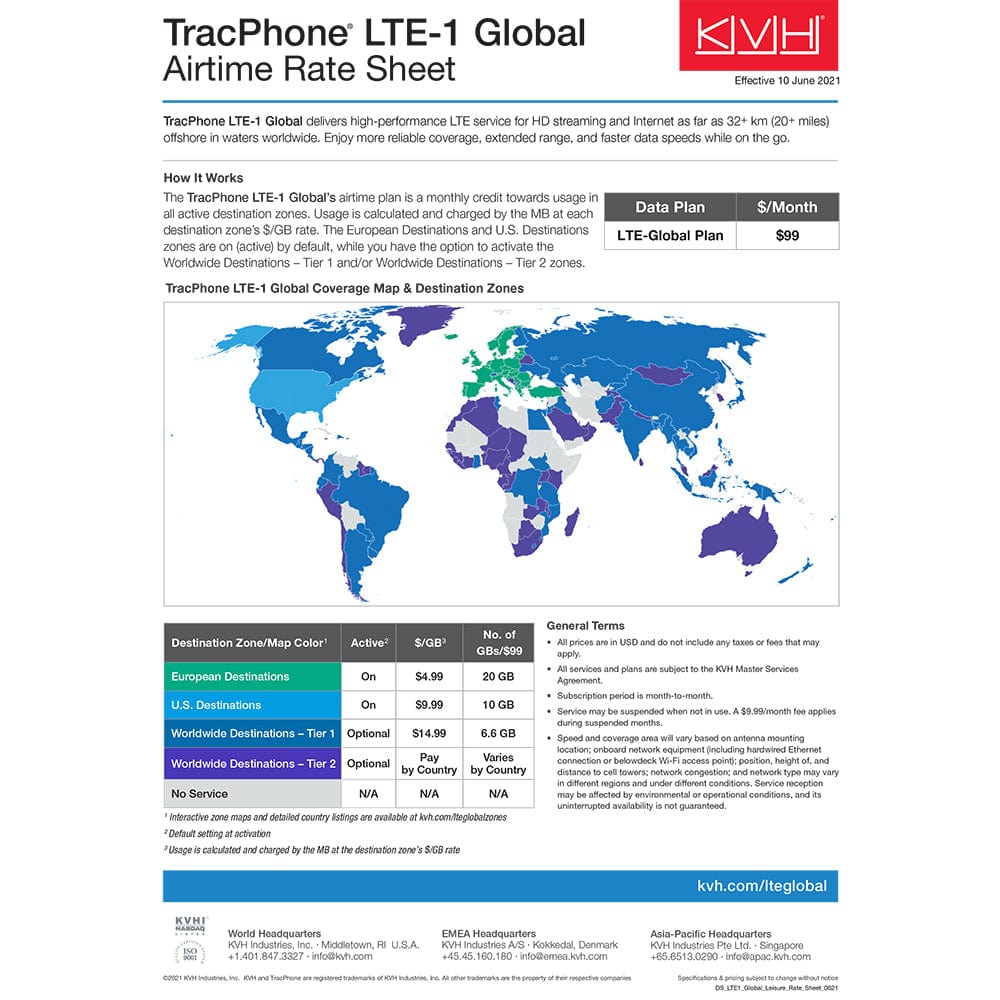 KVH TracPhone LTE-1 Global [01-0419-01] - The Happy Skipper