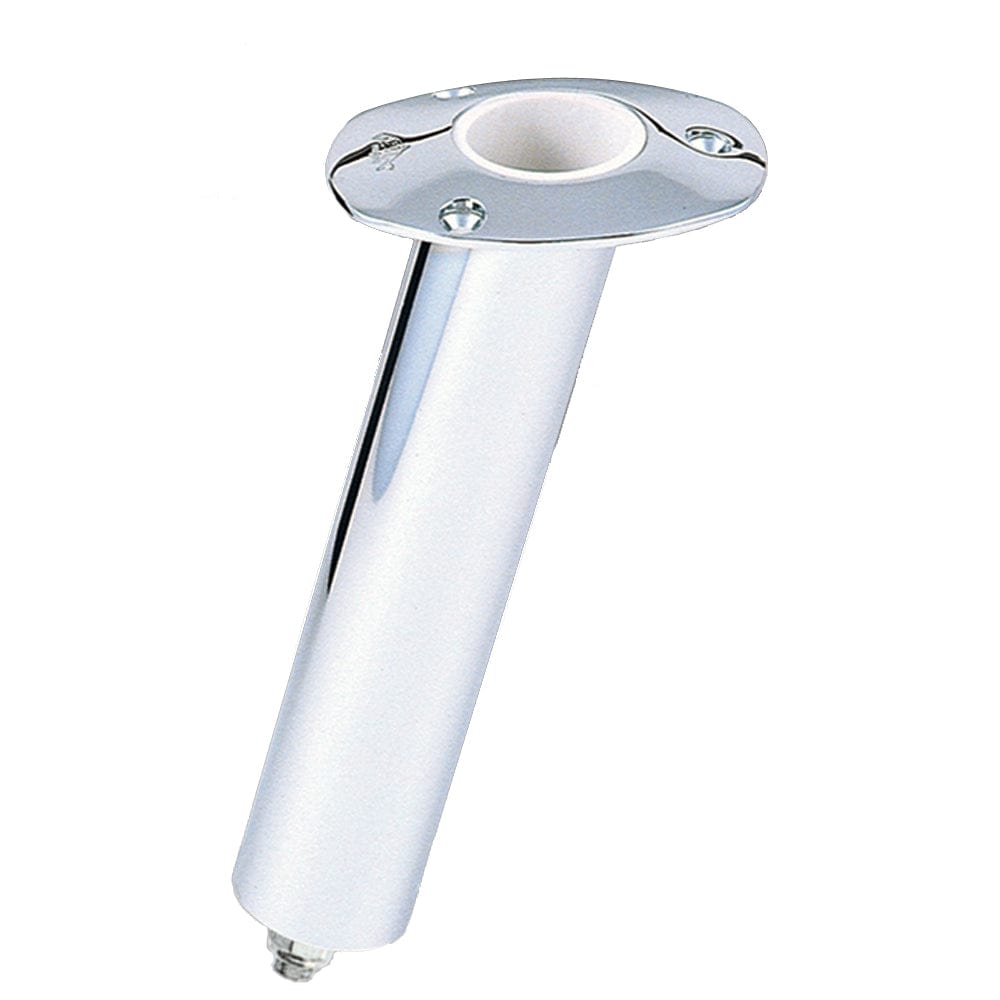 Lee's 15 Degree Stainless Steel Swivel Base Flush Mount Rod Holder 2.25" OD X 10.5" Tube [RH579H] - The Happy Skipper