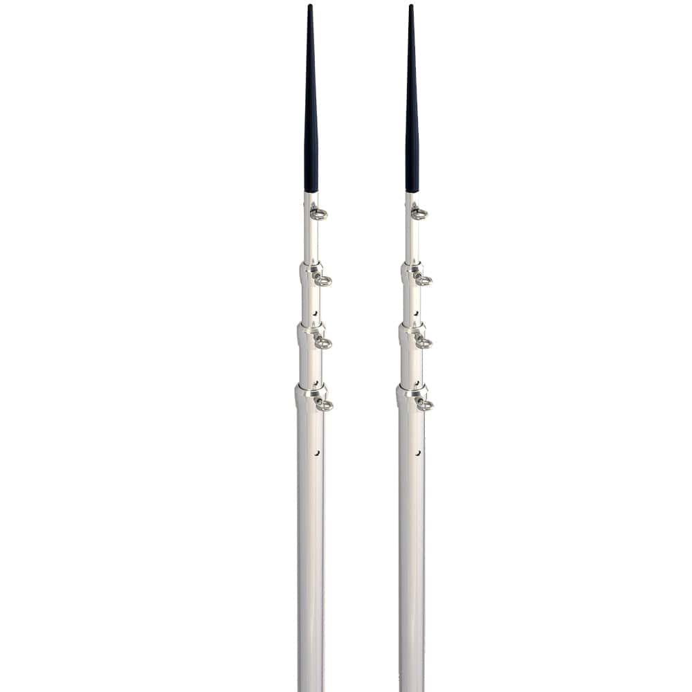 Lee's 16.5' Bright Silver Black Spike Telescopic Poles f/Sidewinder [TX3916SL/SL] - The Happy Skipper