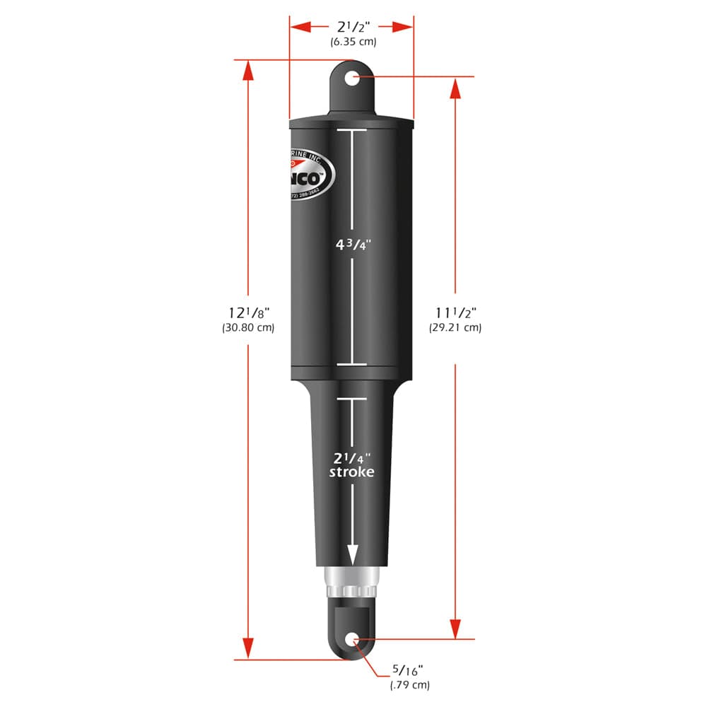 Lenco 101 Standard Actuator - 12V - 2-1/4" Stroke [15054-001] - The Happy Skipper