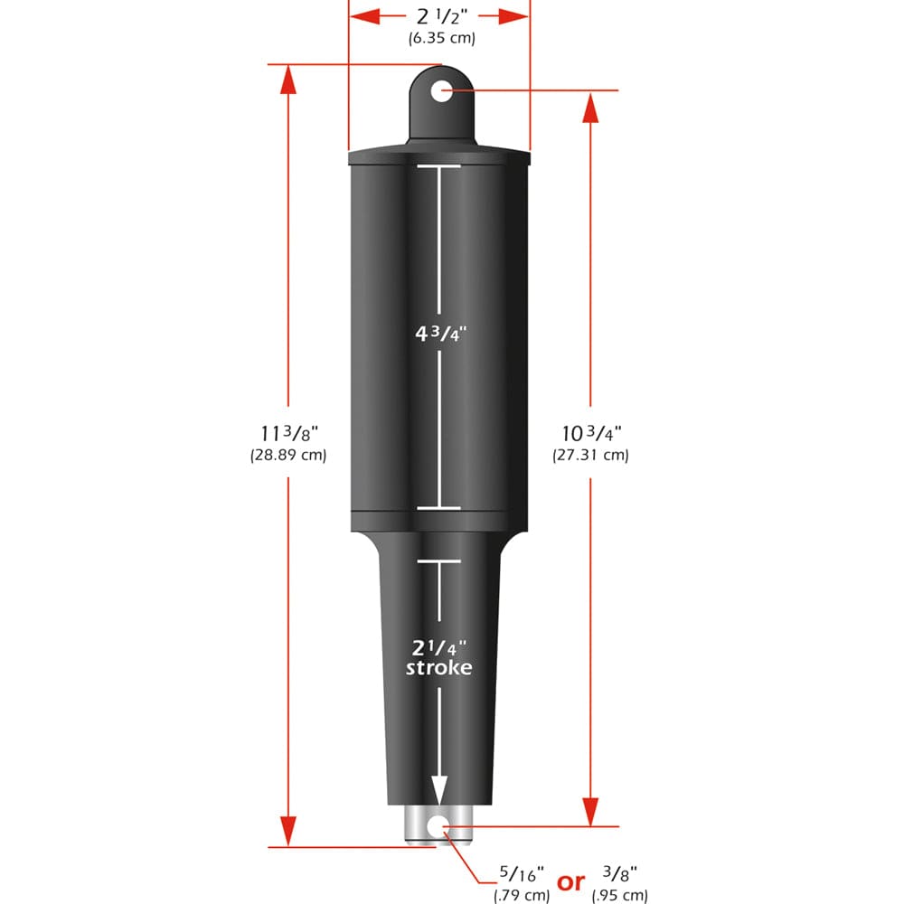 Lenco 101XD Extreme Duty Actuator - 12V - 2-1/4" Stroke - 5/16" Hardware [15055-001] - The Happy Skipper