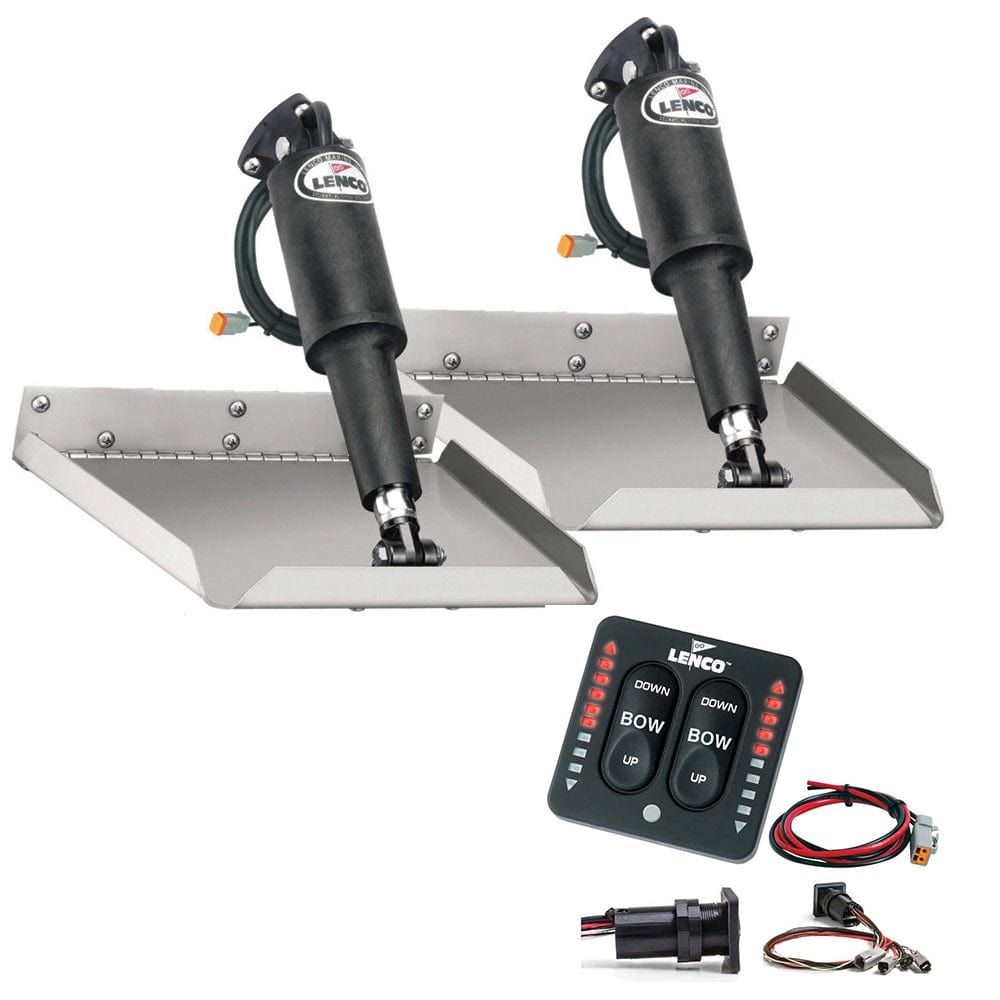 Lenco 12" x 12" Edgemount Trim Tab Kit w/LED Indicator Switch Kit 12V [15110-103] - The Happy Skipper