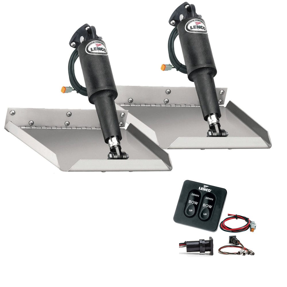 Lenco 12" x 12" Edgemount Trim Tab Kit w/Standard Tactile Switch Kit 12V [15106-102] - The Happy Skipper