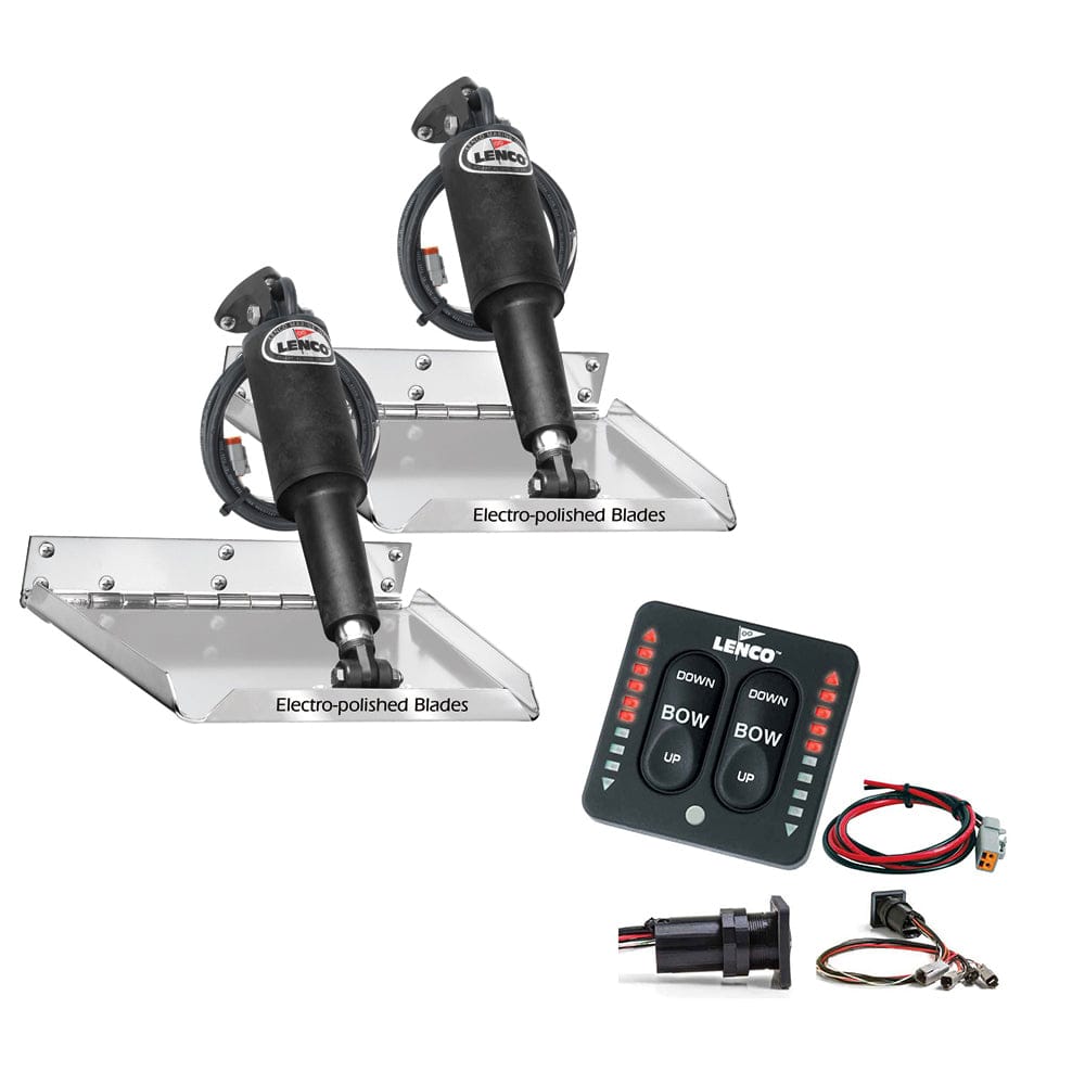 Lenco 12" x 9" Standard Performance Trim Tab Kit w/LED Indicator Switch Kit 12V [RT12X9I] - The Happy Skipper