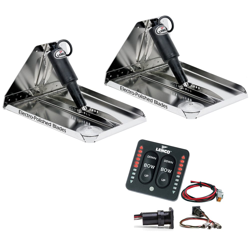 Lenco 18" x 14" Heavy Duty Performance Trim Tab Kit w/LED Indicator Switch Kit 12V [RT18X14HDI] - The Happy Skipper