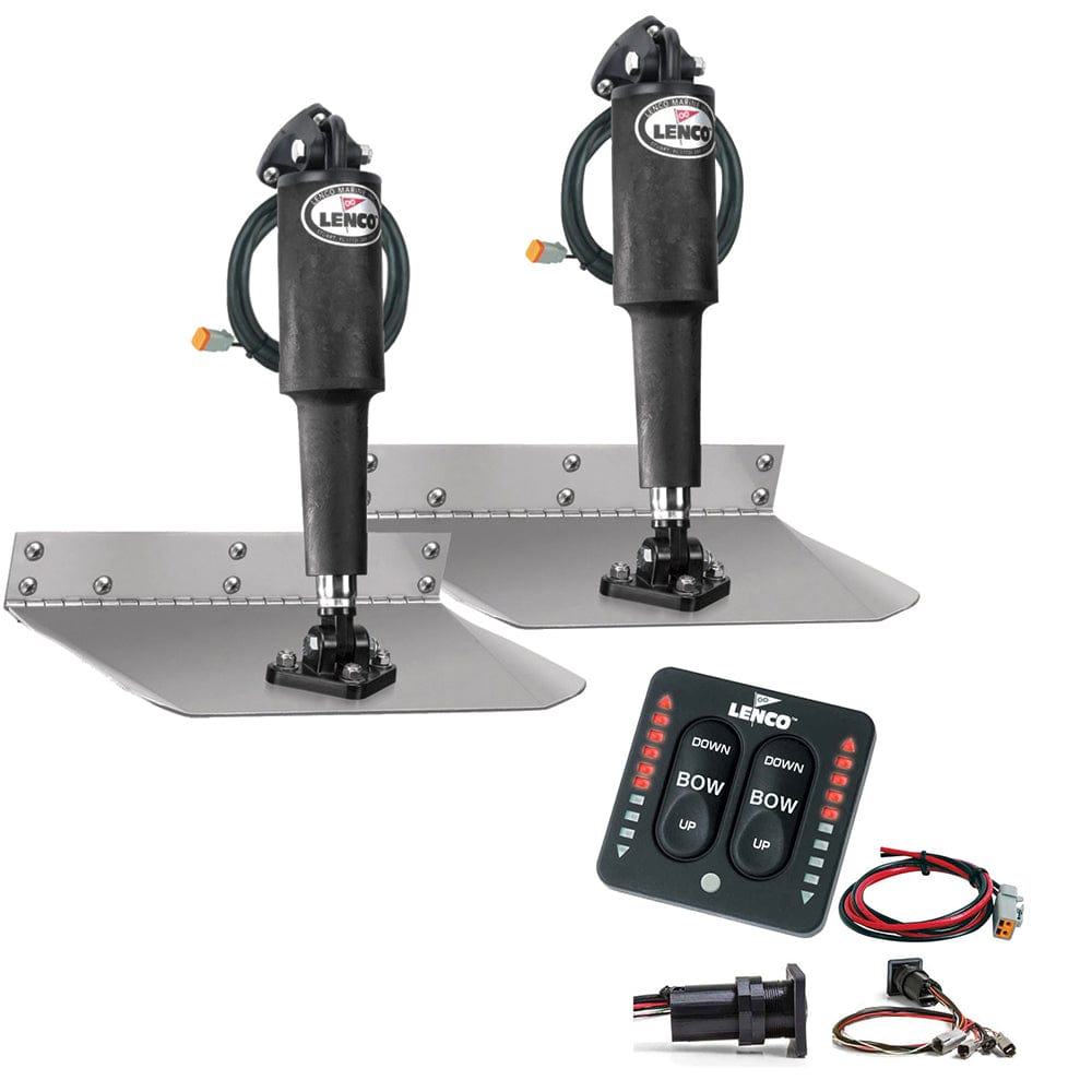 Lenco 9" x 12" Standard Trim Tab Kit w/LED Integrated Switch Kit 12V [15108-103] - The Happy Skipper