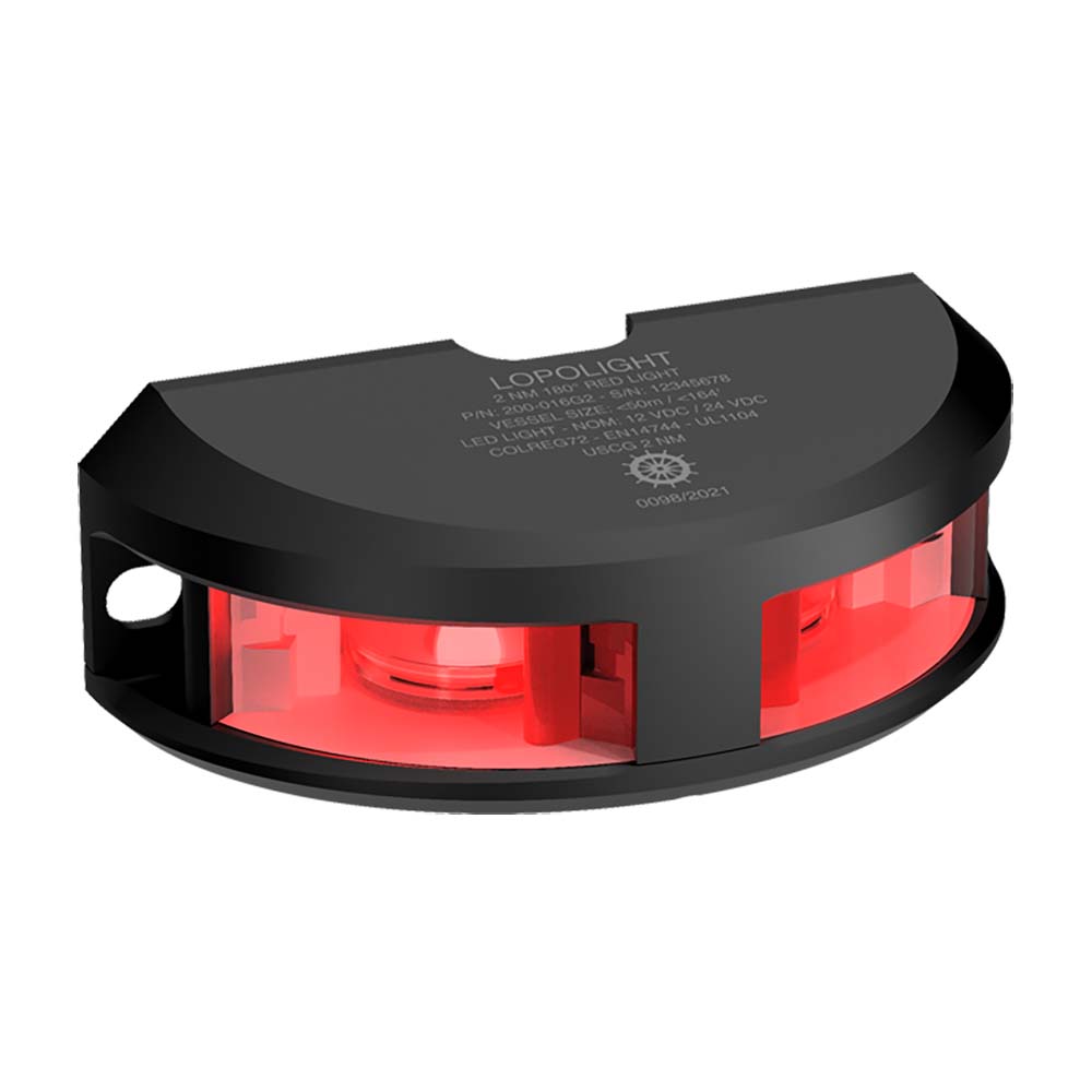 Lopolight Series 200-016 - Navigation Light - 2NM - Vertical Mount - Red - Black Housing [200-016G2-B] - The Happy Skipper