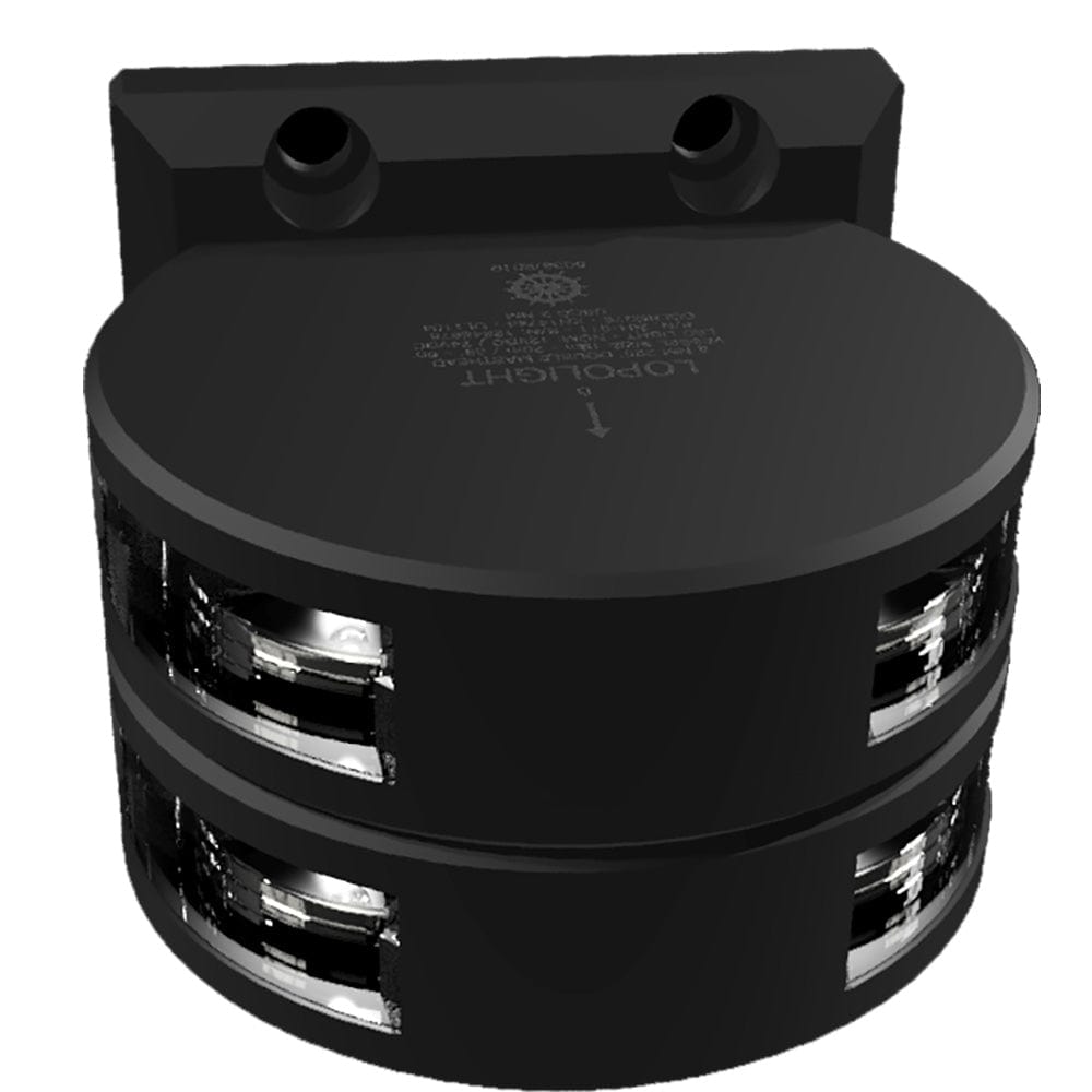 Lopolight Series 201-011 - Double Stacked Masthead Light - 3NM - Vertical Mount - White - Black Housing [201-011ST-B] - The Happy Skipper