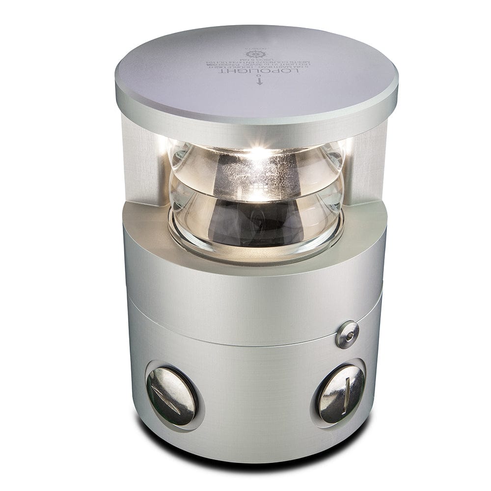 Lopolight Series 300-038 - Double Stacked Masthead Light - 5NM - Horizontal Mount - White - Silver Housing [300-038] - The Happy Skipper