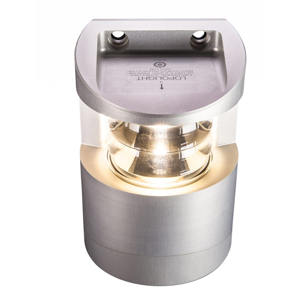 Lopolight Series 300-039 - Double Stacked Masthead Light - 5NM - Vertical Mount - White - Silver Housing [300-039] - The Happy Skipper